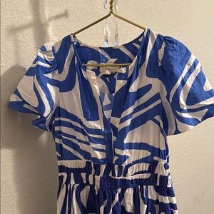 Anthropologie Blue and White Somerset Maxi Dress